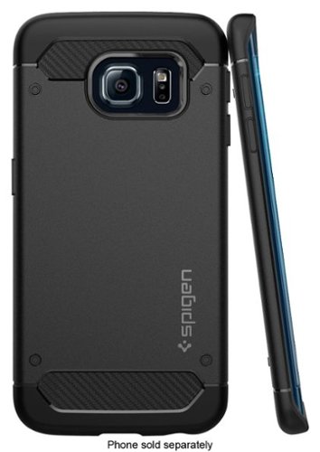  Spigen - Rugged Armor Case for Samsung Galaxy S6 edge Cell Phones - Black