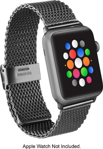  Platinum™ - Linked Mesh Metal Band for Apple Watch 42mm (Series 1-8) and Apple Watch Ultra 49mm - Space Gray