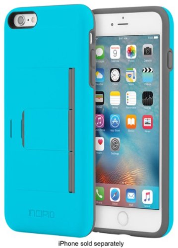  Incipio - STOWAWAY Advance Wallet Case for Apple® iPhone® 6 Plus and iPhone 6s Plus - Blue/Gray