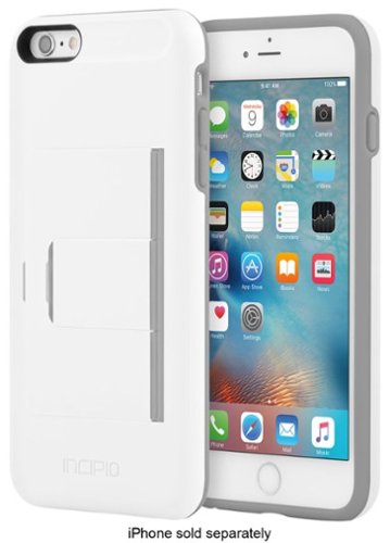  Incipio - STOWAWAY [Advance] Wallet Case for Apple® iPhone® 6 Plus and iPhone 6s Plus - White/Dark Gray