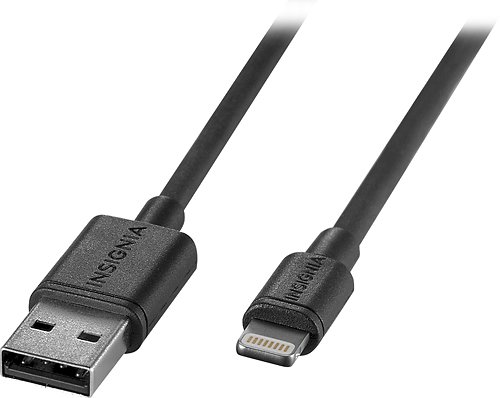  Insignia™ - 6' Charge-and-Sync USB-to-Lightning Cable - Black