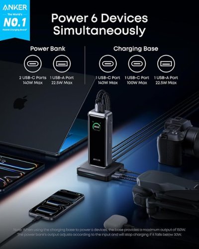 Anker Prime Power Bank and Charging Base, 26,250mAh 300W Max