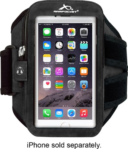  Armpocket - Mega i-40 Armband Case for Most Cell Phones - Black/Silver