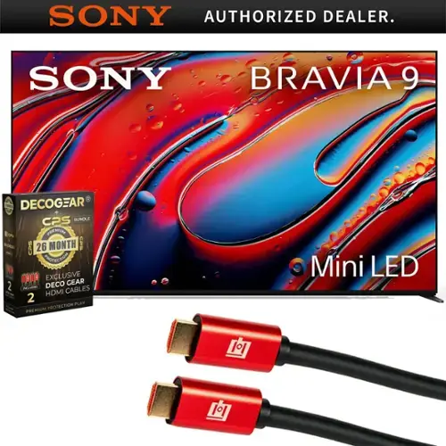 SONY AUTHORIZED DEALER.

SONY BRAVIA 9

Mini LED

DECOCGEAR® + CPS BUNDLE

PREMIUM CP 26 MONTH CPS PROTECTION

EXCLUSIVE DECOCGEAR

INCLUDES 2 HDMI CABLES

PREMIUM PROTECTION PLAN
