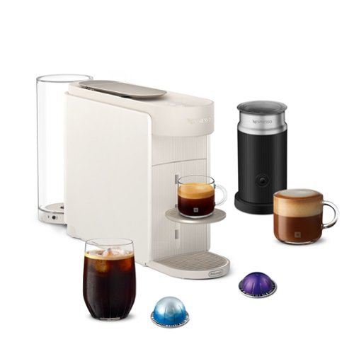 Nespresso Vertuo Up Premium Coffee and Espresso Maker by De'Longhi with Aeroccino Milk Frother - White