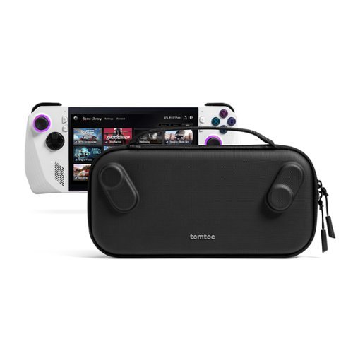 tomtoc - Carrying Case for ASUS ROG Ally/ROG Ally X, Slim Protective Hard Portable Travel Bag for Console - Black-Front_Standard 