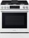 Samsung - 29 in. Wide 5 Burner 6.3 cu. ft. Bespoke Smart Slide-In Gas Range with Illuminated Precision Knobs - White-Front_Standard