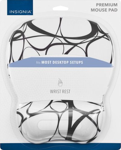 Insignia™ Premium Mouse Pad with Wrist Rest - Black & White WHERE TO BUY