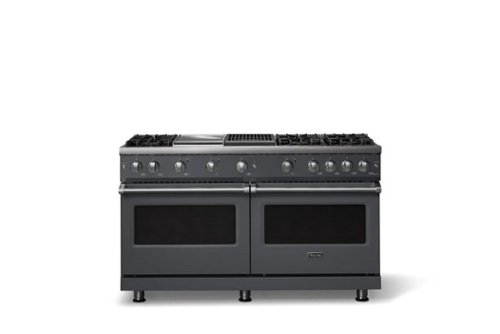Viking - Pro 5 Series 8.0 Cu. Ft. Freestanding Sealed 6 Burner Gas Convection Range w. Griddle - Cast Black - Cast Black