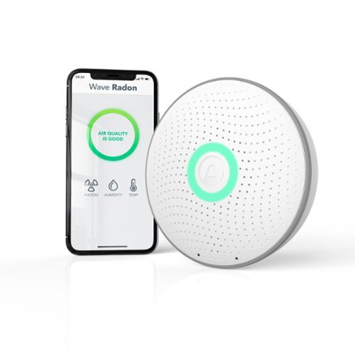 Airthings Wave Smart Radon Detector with Free App, Temp and Humidity Monitor, Battery Operated, No Lab Fees. - Matte White and Silver INTERNATIONAL SHIPPING