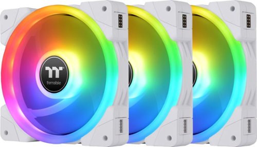Thermaltake - SWAFAN EX 12 RGB PC Cooling Fan TT Premium Edition (3-Pack) - White-Front_Standard 