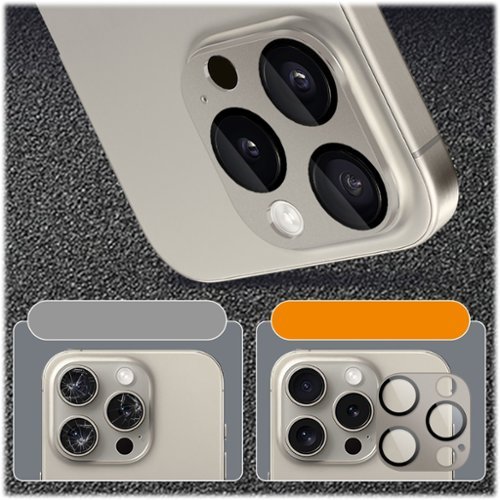 SaharaCase ZeroDamage Camera Lens Protector for Apple iPhone 15 Pro and iPhone 15 Pro Max (2-Pack) - Titanium WORLDWIDE DELIVERY