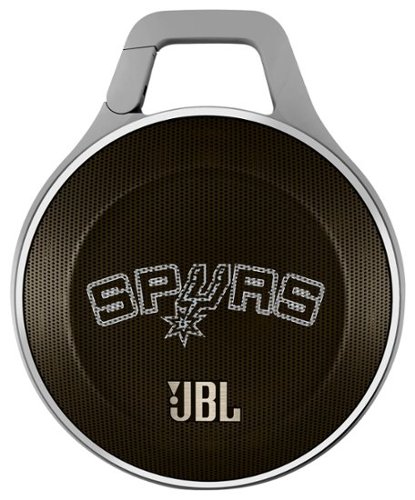 JBL - NBA Special Edition San Antonio Spurs Clip Portable Bluetooth Speaker - Black/Gray/White-Front_Standard 