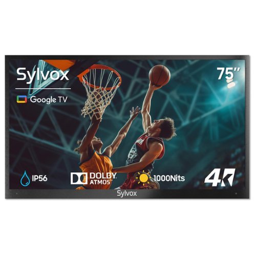 Sylvox - 75" Outdoor TV, 1000nits Google Smart TV, IP56 Waterproof Partial Sun Outside TV(Deck Pro3.0）-Front_Standard 
