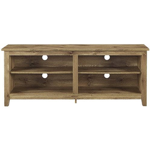  Walker Edison - Modern 58&quot; Wood Open Storage TV Stand for Most TVs up to 65&quot; - Barnwood