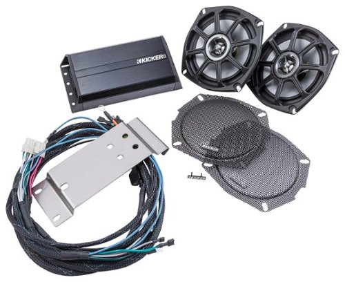 KICKER - Klock Werks Fit Kits Front Speaker Upgrade System for 1998 - 2013 Harley Davidson Road Glide Motorcycles - Black-Front_Standard 