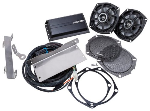 KICKER - Klock Werks Fit Kits Front Speaker Upgrade System for 2014 - 2015 Indian Chieftain Motorcycles - Black-Front_Standard 