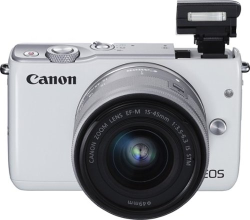 Canon - EOS M10 Mirrorless Camera with 15-45mm Lens - White-Front_Standard 