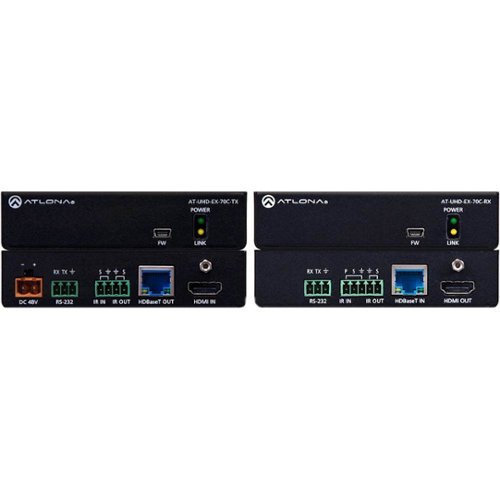  Atlona - HDBaseT CAT6a/7 Tx and Rx HDMI Extenders with PoE - Black
