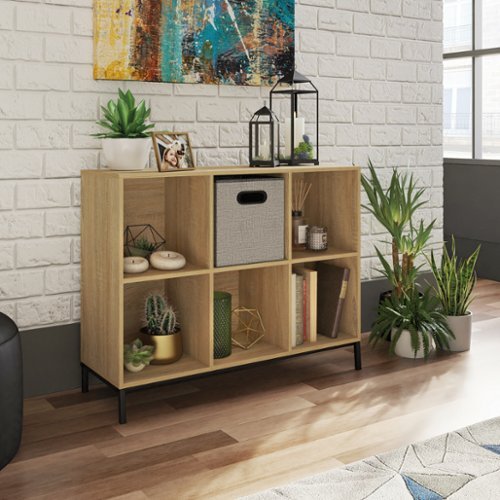 Sauder - North Avenue Organize  2 Shelf-6 Cubby Bookshelf - Charter Oak Finish