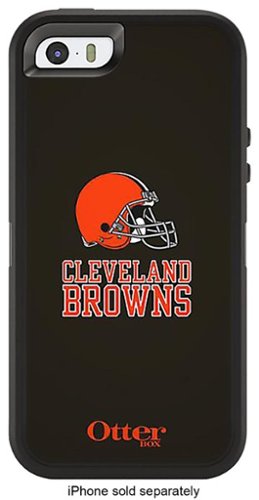OtterBox - Defender NFL Series Cleveland Browns Case for Apple® iPhone® SE, 5s and 5 - Dark Brown/Orange-Front_Standard 