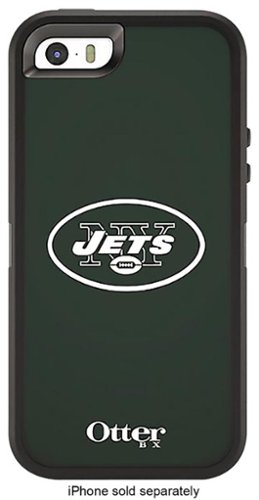 OtterBox - Defender NFL Series New York Jets Case for Apple® iPhone® SE, 5s and 5 - Black/White-Front_Standard 