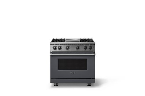 Viking - 5.1 Cu. Ft. 36"W Freestanding LP Gas Sealed 4 Burner Range with Griddle - Cast Black-Front_Standard 