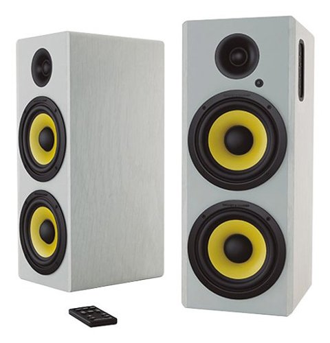  Thonet &amp; Vander - Hoch Dual 5.25&quot; 350W Bluetooth Speakers (Pair) - White/Yellow