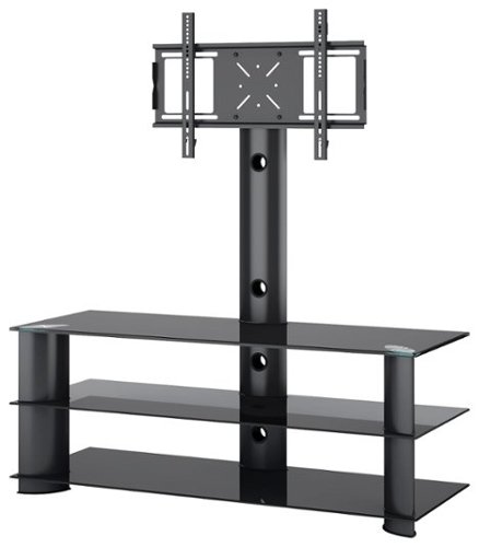 CorLiving - Laguna TV Stand for Most Flat-Panel TVs Up to 60" - Satin Black-Front_Standard 