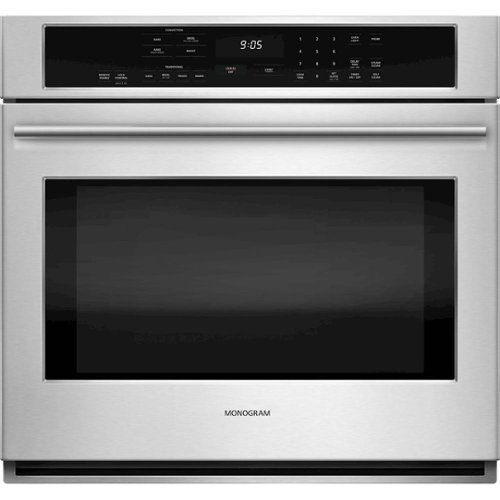 Monogram - 30" Single Electric Convection Wall Oven - Stainless steel-Front_Standard 