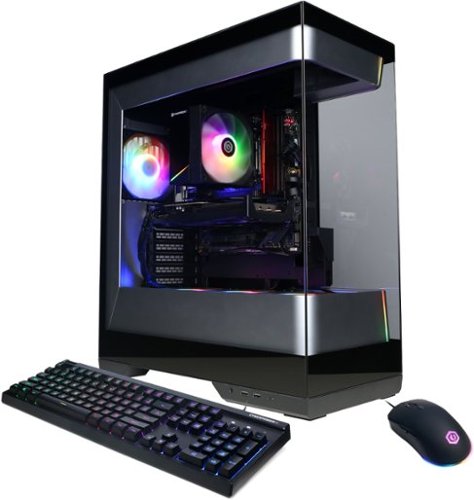 CyberPowerPC - Gaming Desktop - AMD Ryzen 5 9500F - NVIDIA GeForce RTX 5060 Ti 8GB - 16GB DDR5 - 1TB PCIe 4.0 SSD - Black-Front_Standard 