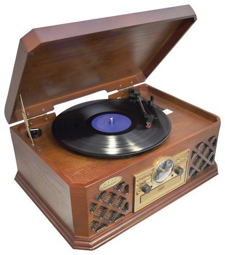  PYLE - Bluetooth Turntable and Speaker System - Brown