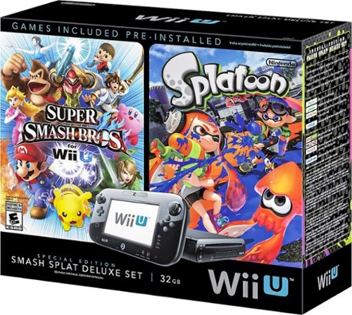  Nintendo - Wii U 32GB Smash Splat Special Edition Deluxe Console Set - Black