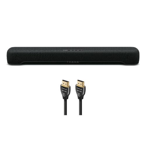 Yamaha - SR-C20A Compact Sound Bar with Built-In Subwoofer with 8K-10K 48Gbps HDMI Cable - 2.46 ft. (.75m) - Black-Front_Standard 