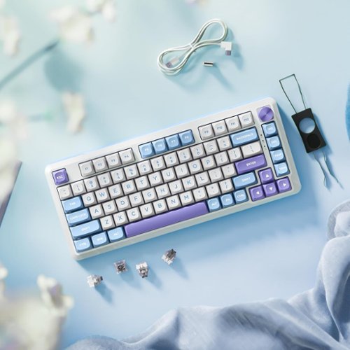 REDRAGON Wireless Mechanical Gaming Keyboard with Gasket Mounted, RGB Backlit 81 Keys, 75% Layout, Hot-Swappable - Purple/White/Blue WHERE TO BUY