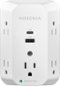 Insignia™ - 5-Outlet / 1-USB-C / 1-USB Wall Tap 1,080 Joules Surge Protector - White-Front_Standard