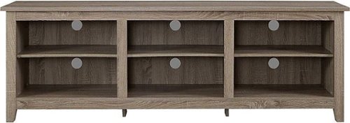 Walker Edison - Modern 70" Open 6 Cubby Storage TV Stand for TVs up to 80" - Driftwood