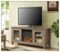 Walker Edison - Traditional Two Glass Door Fireplace TV Stand for Most TVs up to 65" - Driftwood-Front_Standard 