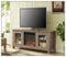 Walker Edison - 58" Transitional Two Glass Door Fireplace TV Stand for Most TVs up to 65" - Driftwood-Front_Standard