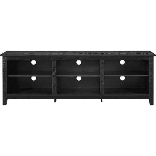 Walker Edison - Modern 70" Open 6 Cubby Storage TV Stand for TVs up to 80" - Black