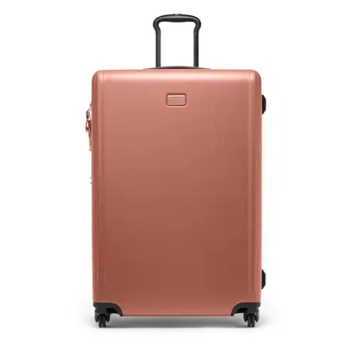 Front. TUMI - Ventra Large Expandable Checked Spinner Suitcase - Cinnebar Texture.