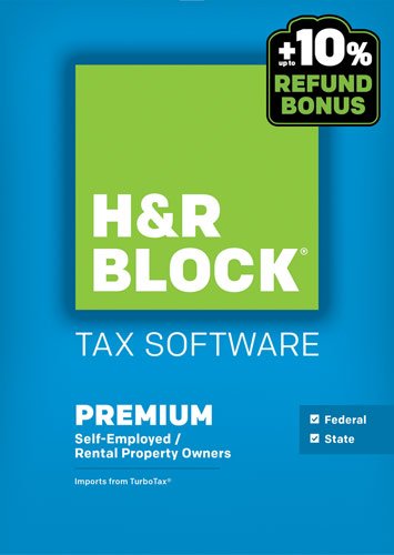  H&amp;R Block - Tax Software Premium Federal and State: Self-Employed and Rental Property Owners (Tax Year 2015) - Windows, Mac OS