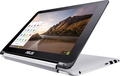  ASUS - Refurbished Good - 2-in-1 10.1" Touch-Screen Chromebook - Rockchip - 2GB Memory - 16GB Flash Memory - Aluminum