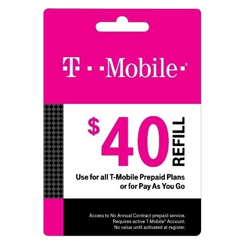  T-Mobile - $40 Prepaid Refill Card