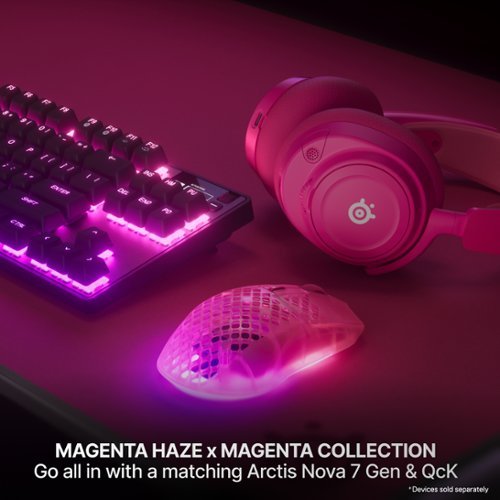 SteelSeries Aerox 3 Wireless Gen 2 RGB 26K Optical Gaming Mouse with AquaBarrier Protection - Dual 2.4GHz/Bluetooth for PC/Mac - Wireless - Magenta Haze BUY IN EUROPE