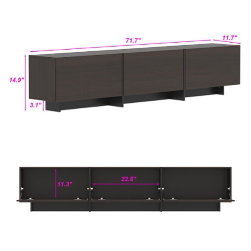テレビ fujami FUFU&GAGA Modern TV Console for 70 Inch TV – Hidden Storage, Sleek