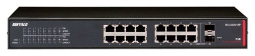 Buffalo Technology - 16-Port 10/100/1000 Gigabit Smart Switch - Black-Angle_Standard