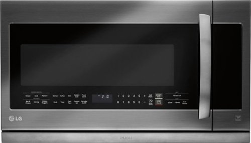LG - 2.2 Cu. Ft. ExtendaVent 2.0 Over-the-Range Microwave with Sensor Cooking - Black stainless steel