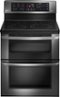 LG - 6.7 Cu. Ft. Freestanding Double Oven Electric Convection Range - Black Stainless Steel-Front_Standard