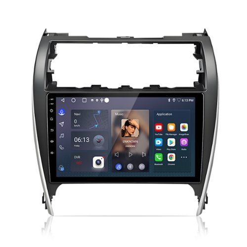 Junsun - 10" carplay 2+64GB Android 14 For Toyota Camry 2012-2014 Car Stereo Radio GPS Navi SWC Bluetooth FM RDS DSP WIFI - Black-Front_Standard 
